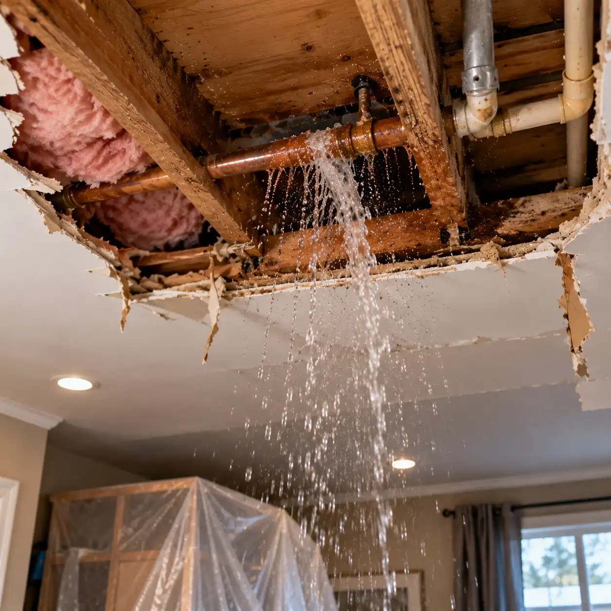 Burst pipe replacement in Heart Lake